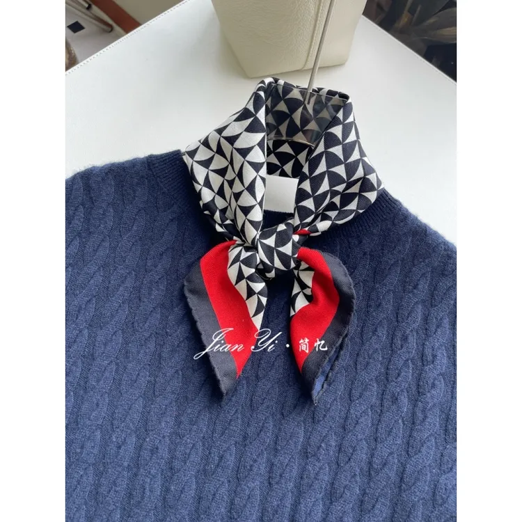 【红域H】经典百搭双面异色100%羊毛62cm中方巾围巾丝巾女