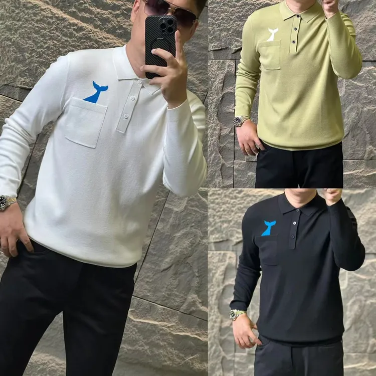 266121【公元·名品】轻奢欧货男士秋季 时尚休闲翻领polo长袖针织衫