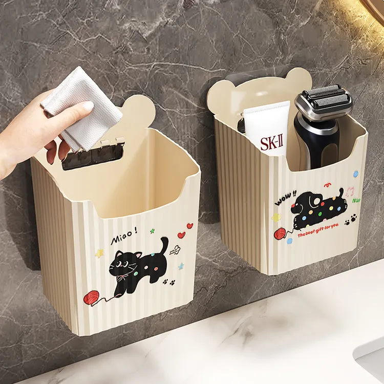 化妆刷收纳盒壁挂台面两用口红护肤品收纳梳妆台卫生间壁挂置物架