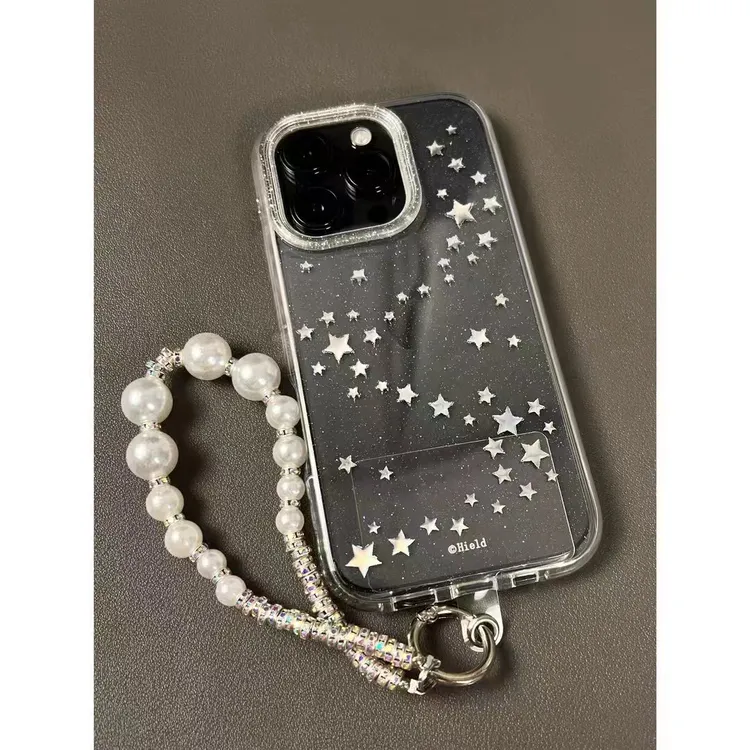 奥菲顿韩系满屏星星适用iPhone16/15透明闪粉苹果手机壳14/13套12