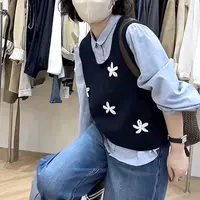 韩系【花朵背心】搭配背心马夹2025秋季新款背心马夹
