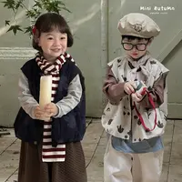 现货「MINI AUTUMN」【苡野】全棉印花女小童印花马甲外套BQ5313
