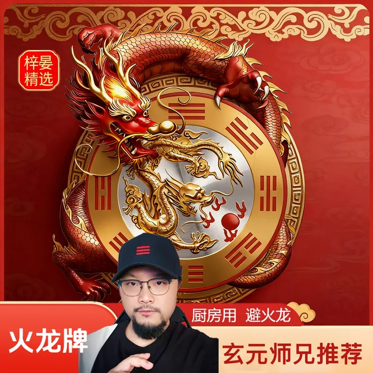 【玄元师兄推荐】火龙牌 贴饰 灶台 厨房专用贴纸 直径8cm