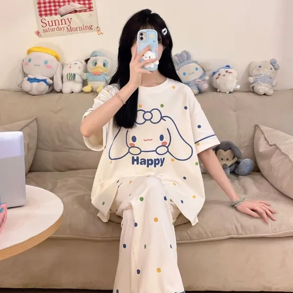 100%全棉睡衣女款爆款2025新款春夏季纯棉短袖薄款长裤空调家居服