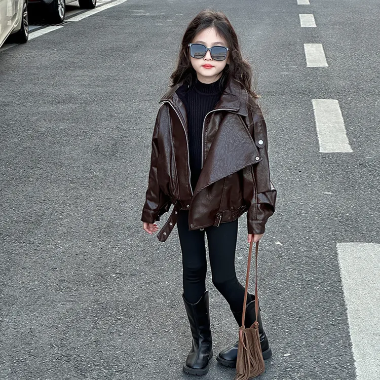 女童外套2025新款春秋款中大童又酷又飒皮衣儿童炸街上衣6-12岁潮