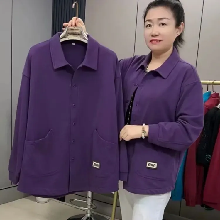 3295/早春秋新款大码宽松休闲百搭纯色上衣