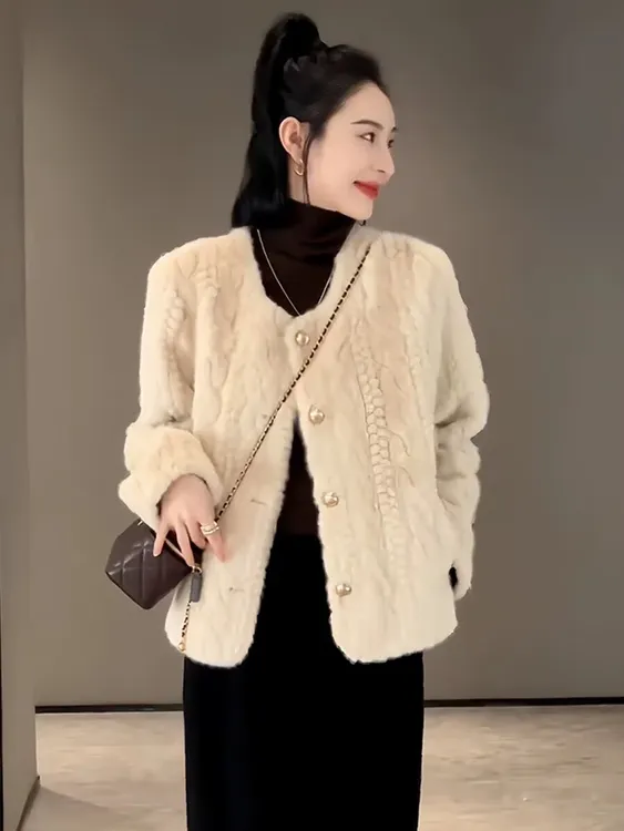 短款包袖小香风厚款常规短外套休闲风纯色长袖网红轻奢冬季上衣女