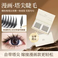 漫画款塔尖睫毛嫁接花神山茶花仙子毛收尖湿睫毛超软毛美睫店专用