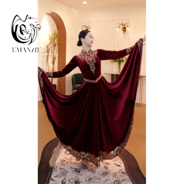 A25Q08依曼之舞异域风情新款女装连衣裙新疆舞蹈服饰民族风珠绣