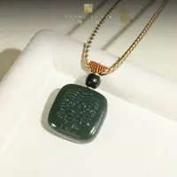 【凰一品】新疆和田玉扎基拉姆塔青吊坠18K金
