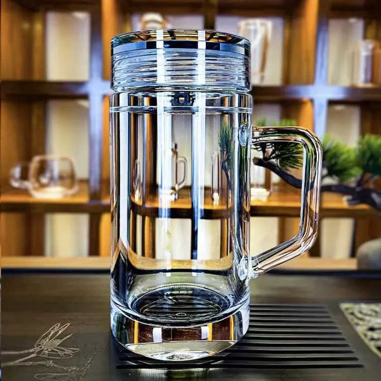 东海原矿水晶杯茶杯纯天然原石轻奢车载杯密封杯高档办公室水杯