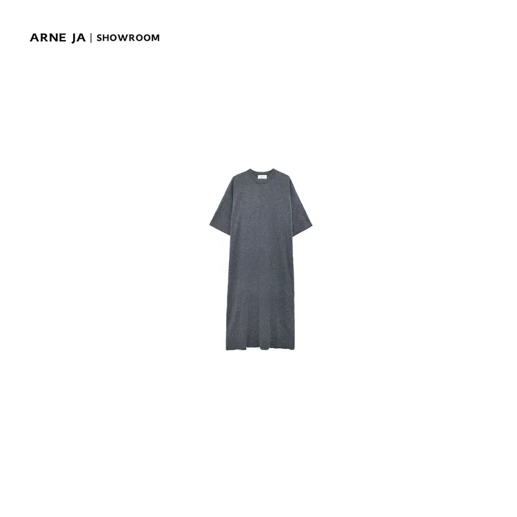 ARNE JA｜“可持续松弛”慵懒弥散圆领粗剪羊毛一步裙W6302038