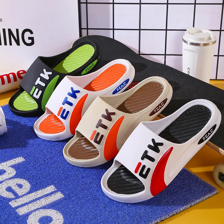 新版夏季家居户外防滑耐磨软底软面拖鞋男女同款多色可选厚底休闲