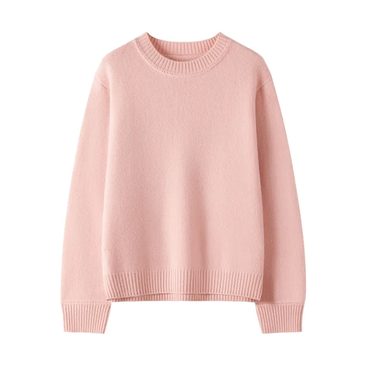 【LP同款】~5针3股加厚100纯山羊绒重工镂空圆领羊绒衫毛衣休闲打底