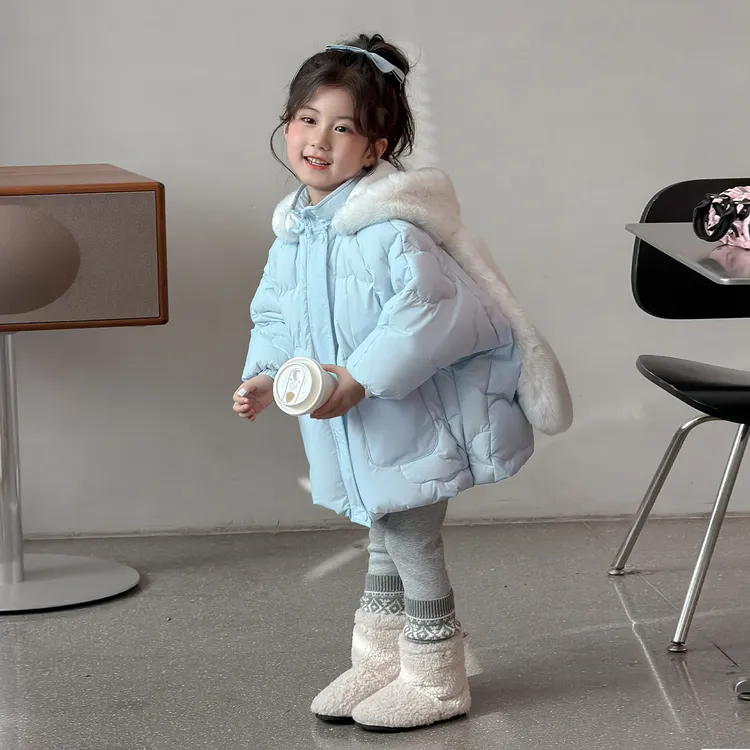 女童羽绒服冬款2025新款洋气女孩宝宝保暖外套儿童冬装棉袄