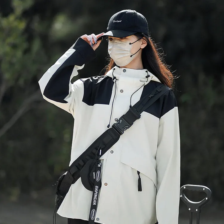 冲锋衣男女户外春秋薄款登山单层防风防水外套男生衣服