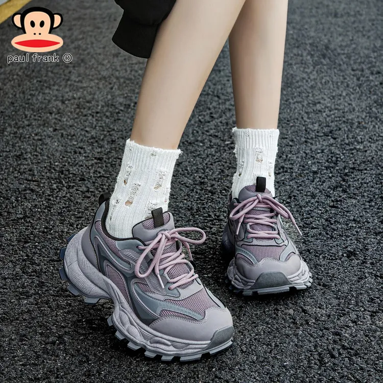 大嘴猴2025秋季新款复古女老爹鞋厚底增高透气百搭通勤运动鞋