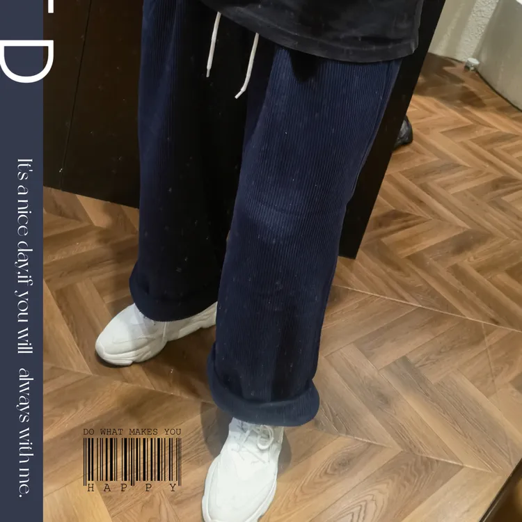 K秋冬加厚加绒百搭抽绳两穿可束腰休闲裤