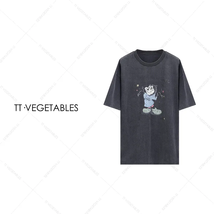 噢芬/小个子 【草色t】纯棉T恤简约短袖印花上衣521456