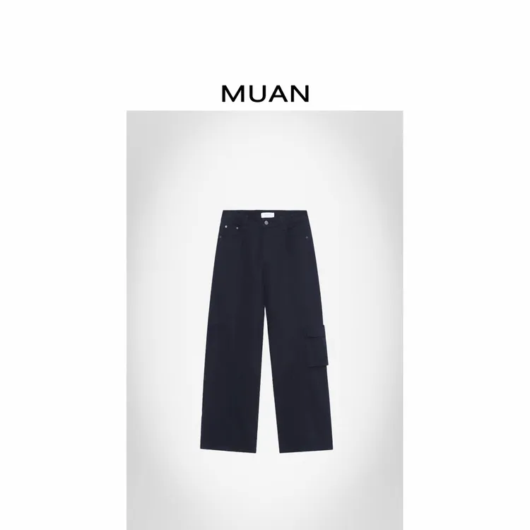 木岸MUAN：《飞轮海工装裤》定制复古高级百搭工装裤女SJ-KW-8806-1