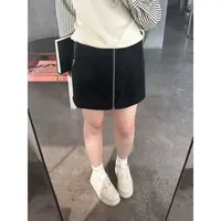 晶咕佳佳【金属派对】带拉链装饰感半身裙显瘦气质时尚休闲百搭