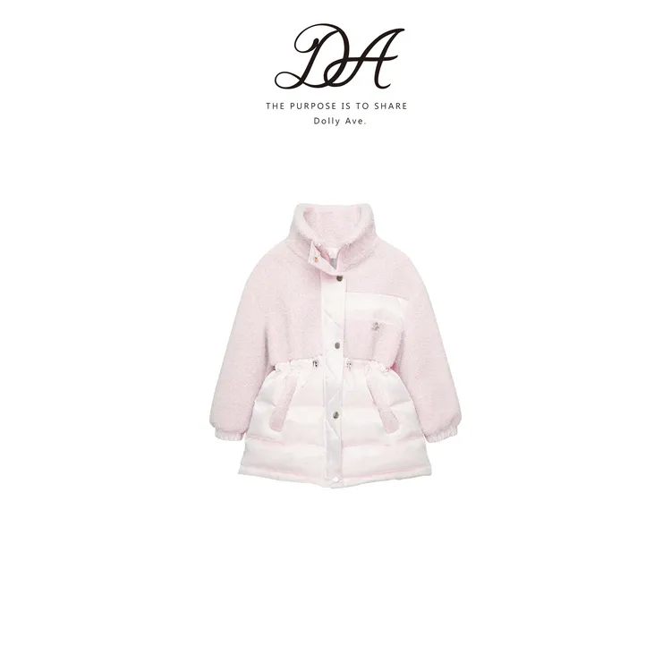 【现货】Dolly Ave「少女系列」双色羊羔毛收腰拼接女童秋冬羽绒服
