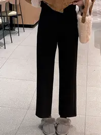  漫姐的店【返场小黑裤】休闲万能垂感直筒裤显瘦百搭加绒9分裤