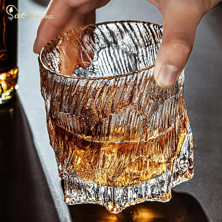 欧式冰川威士忌酒杯轻奢高档加厚玻璃水杯果汁杯酒吧饭店批量定制