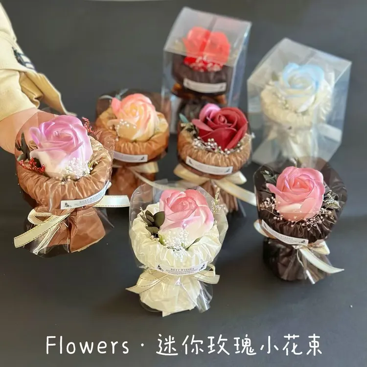 七夕迷你口袋见面小花束玫瑰向日葵永生花真花伴手礼装饰商品图