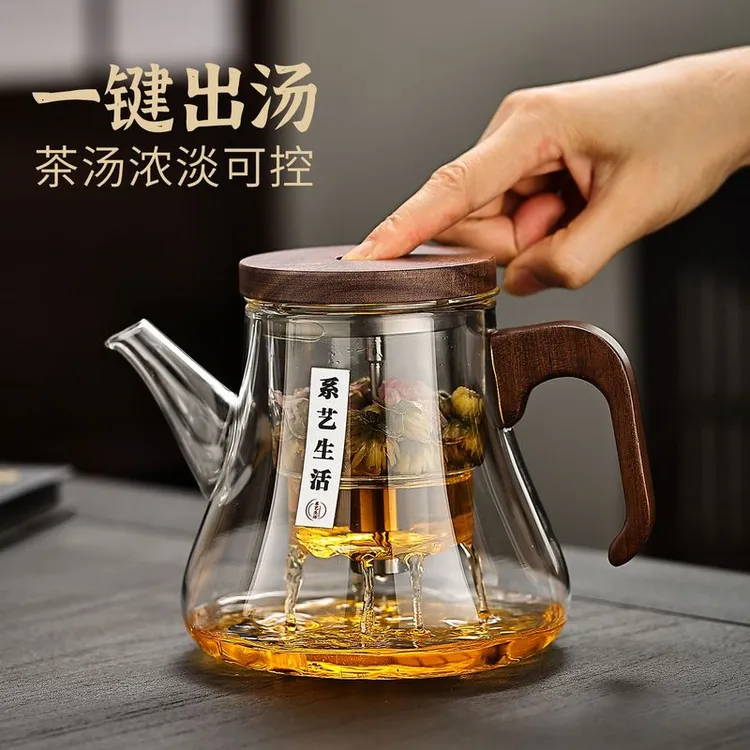加厚玻璃茶壶耐高温加厚高硼硅泡茶壶茶水分离过滤茶具家用
