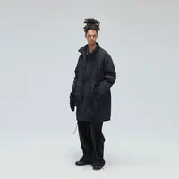 DECESOLO 25AW 日系中长款立领休闲大衣 连帽加厚重磅棉服外套冬