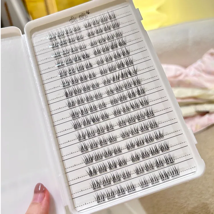 六眸淡颜白开水假睫毛睫毛书短款单簇自然仿真妈生感伪素颜清透毛
