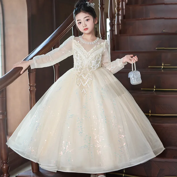 女童夏季礼服连衣裙花童婚礼生日2025小女孩高端裙子夏儿童公主裙
