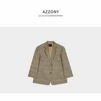 Az LongQuan 格子羊毛西装 2025秋季设计师时尚新款 QWWL2503027 