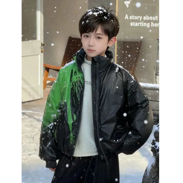 儿童男女童冬季中大童潮酷五防时尚温变羽绒服新款极寒保暖休闲暖