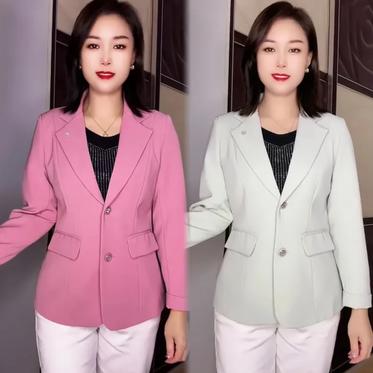 修身西装外套2025春秋新款时尚气质全衬西服洋气减龄妈妈显瘦上衣
