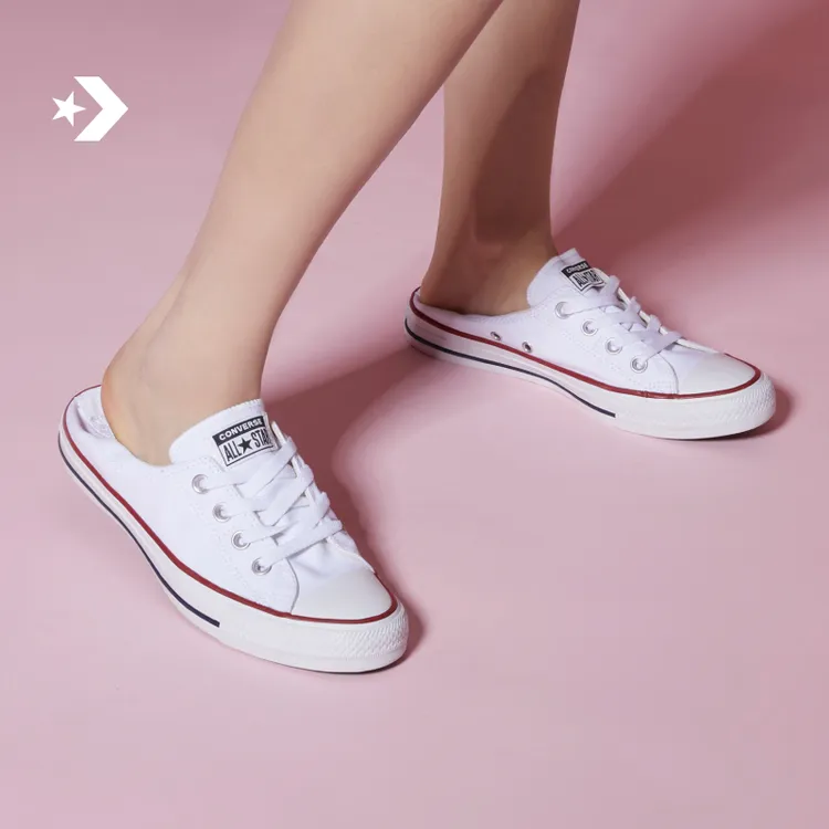 匡威AllStar芭蕾风一脚蹬懒人鞋小白鞋CONVERSE 537084C