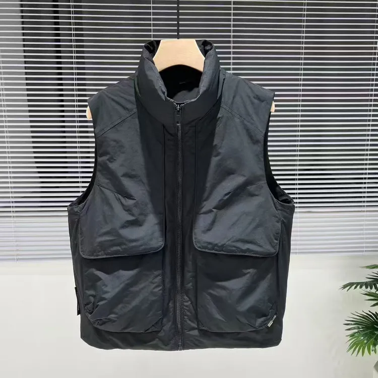 冬季新款工装丝绒马甲男潮流青年宽松休闲丝绒棉背心无袖外套坎肩
