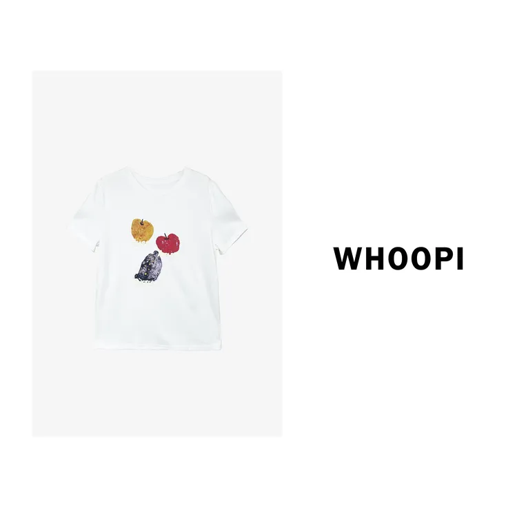 【Whoopi】【缤纷夏日】趣味手绘水果印花慵懒大版短袖T恤