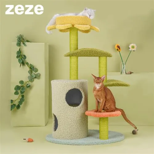 荷叶猫爬架猫窝一体通天柱猫树猫架猫爬架猫爬柱多层爬架