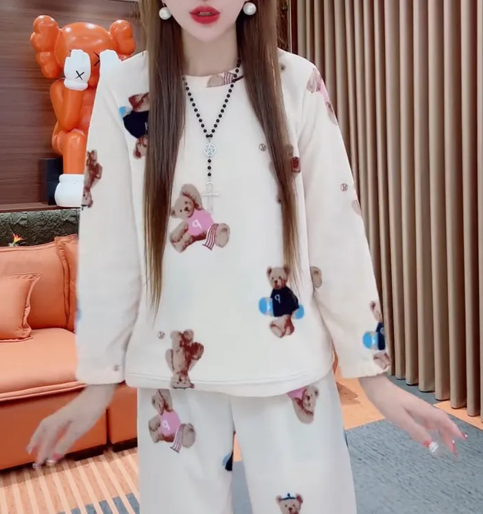 亲肤透气保暖暖暖绒上衣裤子家居服两件套【实物微色差】
