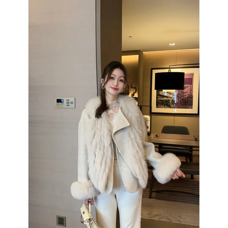 W·HAHA【狐仙】狐狸毛皮双面羊毛皮草大衣10769