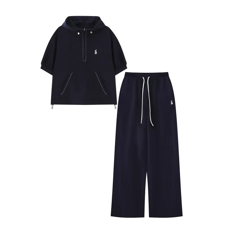 POLO GWON/夏季休闲简约宽松莱赛尔麻感时尚套装Z031