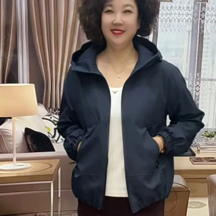 8819连帽短外套秋季宽松薄款女装