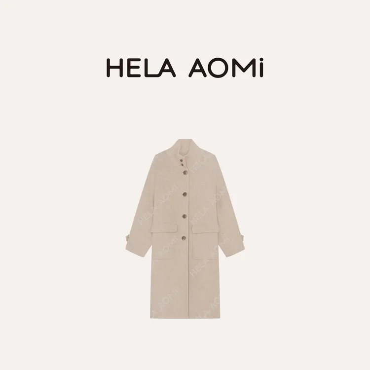 HELA AOMI“L.P奢简大衣”绵羊毛88.8%+骆驼绒廓形大衣CY5DM08582