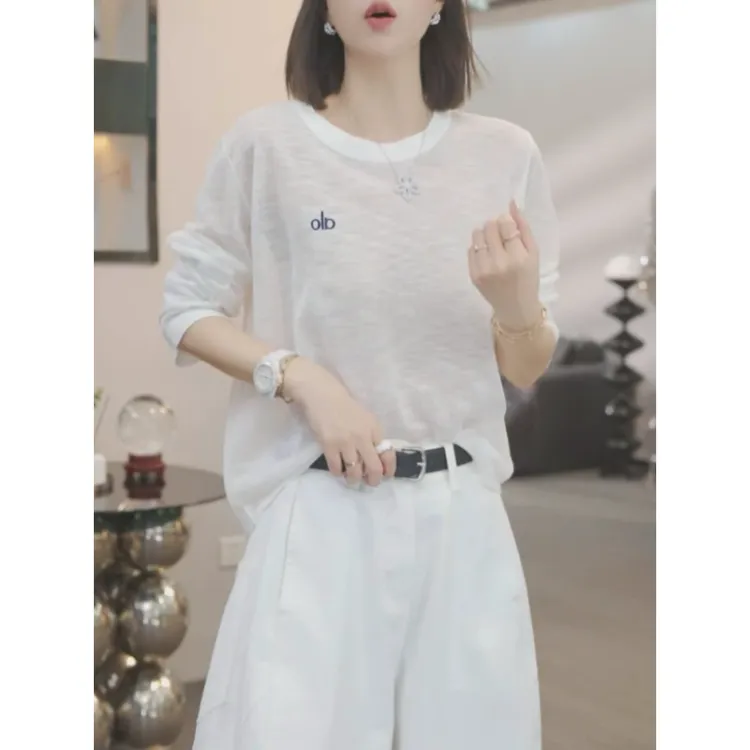 呼吸凉凉t」松弛慵懒风垂坠显瘦清凉透气休闲针织防晒上衣