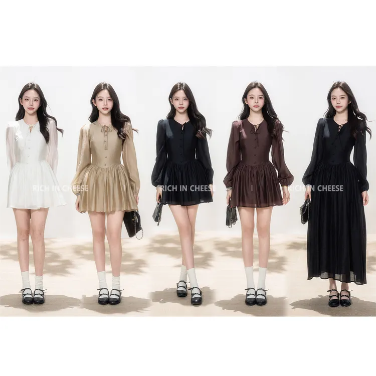 金川川 巴黎旧梦 【部分现货系列合集】天丝轻盈飘带收腰显瘦连衣裙