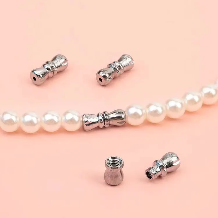 项链扣螺丝扣串珍珠项链螺旋扣手链搭链扣头接头连接扣子DIY配件