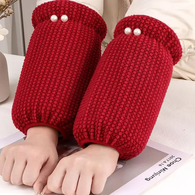 冬天袖套女绒布短款珍珠防污耐脏家务办公成人护袖时尚百其它个护