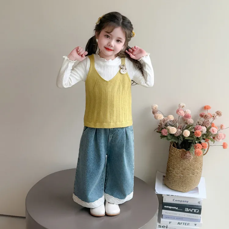 女童秋季套装2025新款儿童套装春秋款小童宝宝秋装三件套洋气时髦